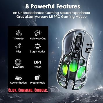 GravaStar Mars Pro Portable Bluetooth Speaker Mercury M1 Pro Wireless Gaming Mouse