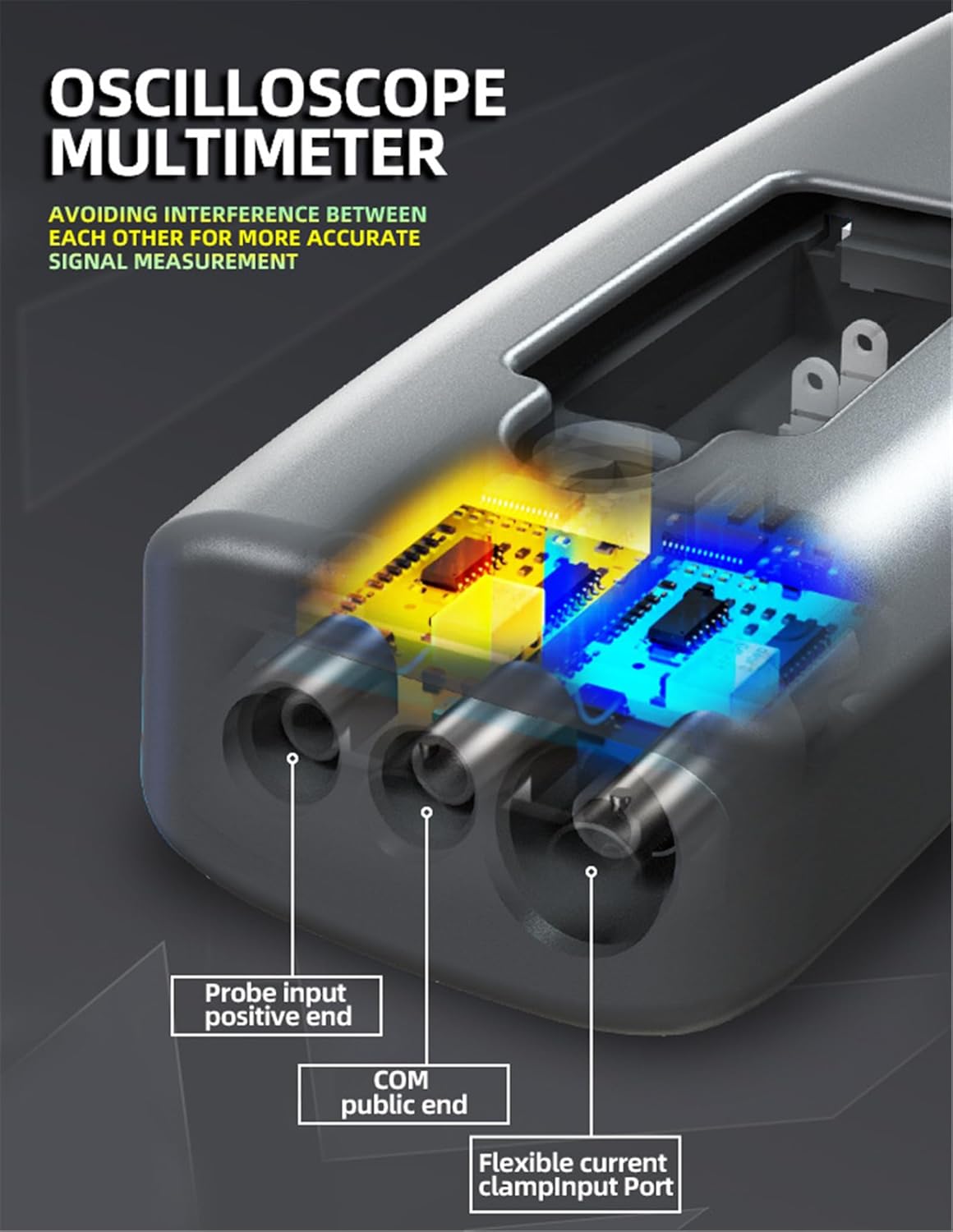 Handheld Digital Oscilloscope Multimeter, 10MHz Bandwidth with 48MSa/s Sampling Rate, Capacitance Diode Amp Ohm Continuity DC AC Voltage Tester