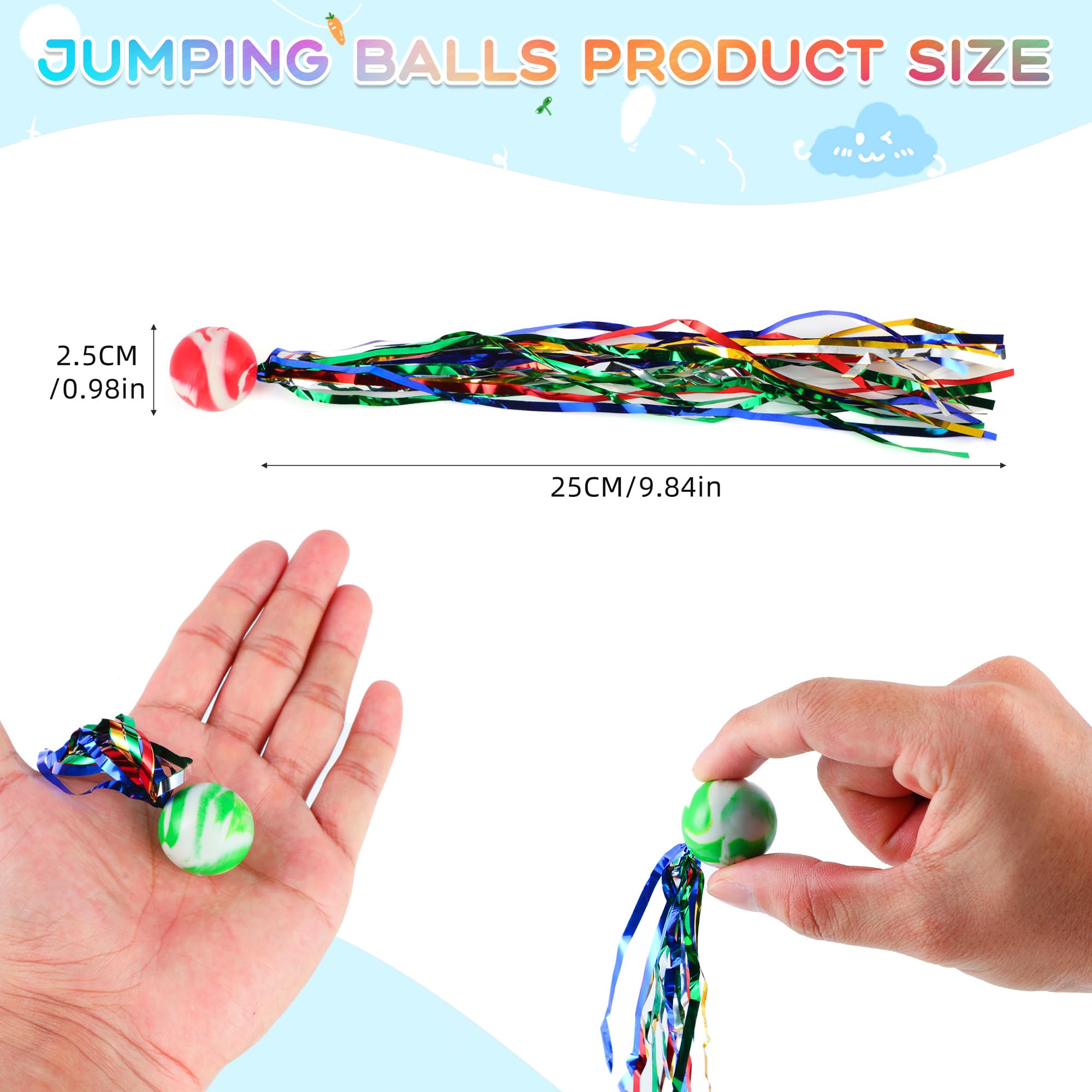 Lot De 20 Balles Rebondissantes Avec Queue Colorée – Cadeaux D’anniversaire, Jeux De Fête, Goodies Pour Enfants – Intérieur/extérieur