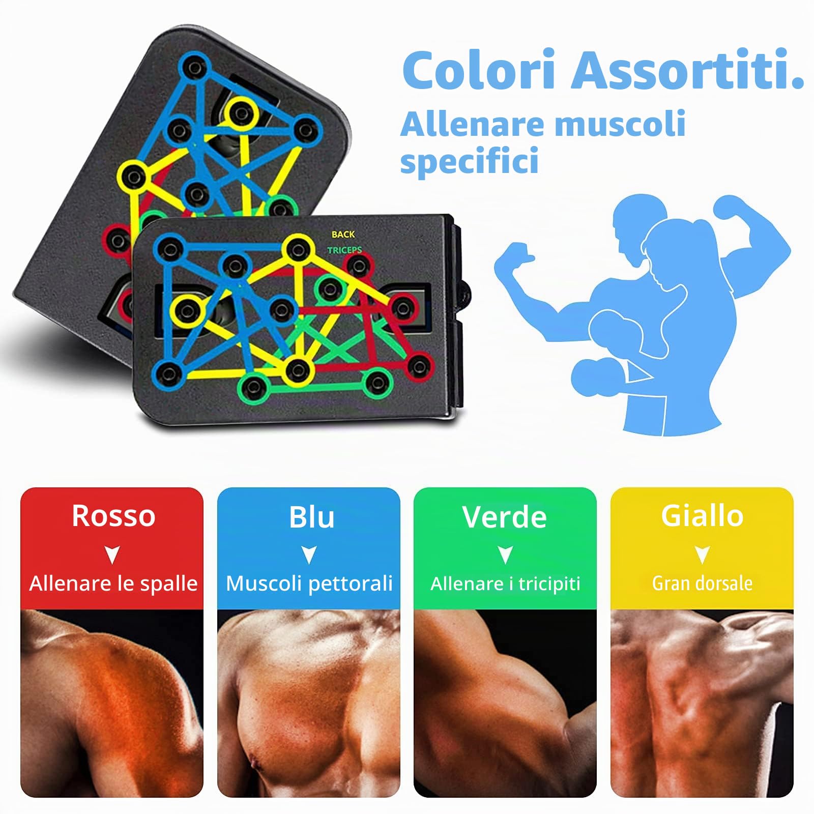 Push up Board pieghevole 23 in 1, tavola a pompa per sollevamento pesi, multifunzione, con maniglie, con 2 corde di trazione, fitness