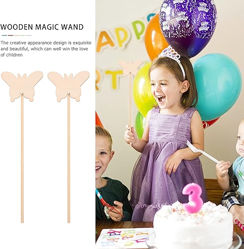 Miniatura 7 de Varita de hada de madera para manualidades, juguete hecho a mano, accesorio de manualidades para niños, varita de hadas de luna, 10 unidades