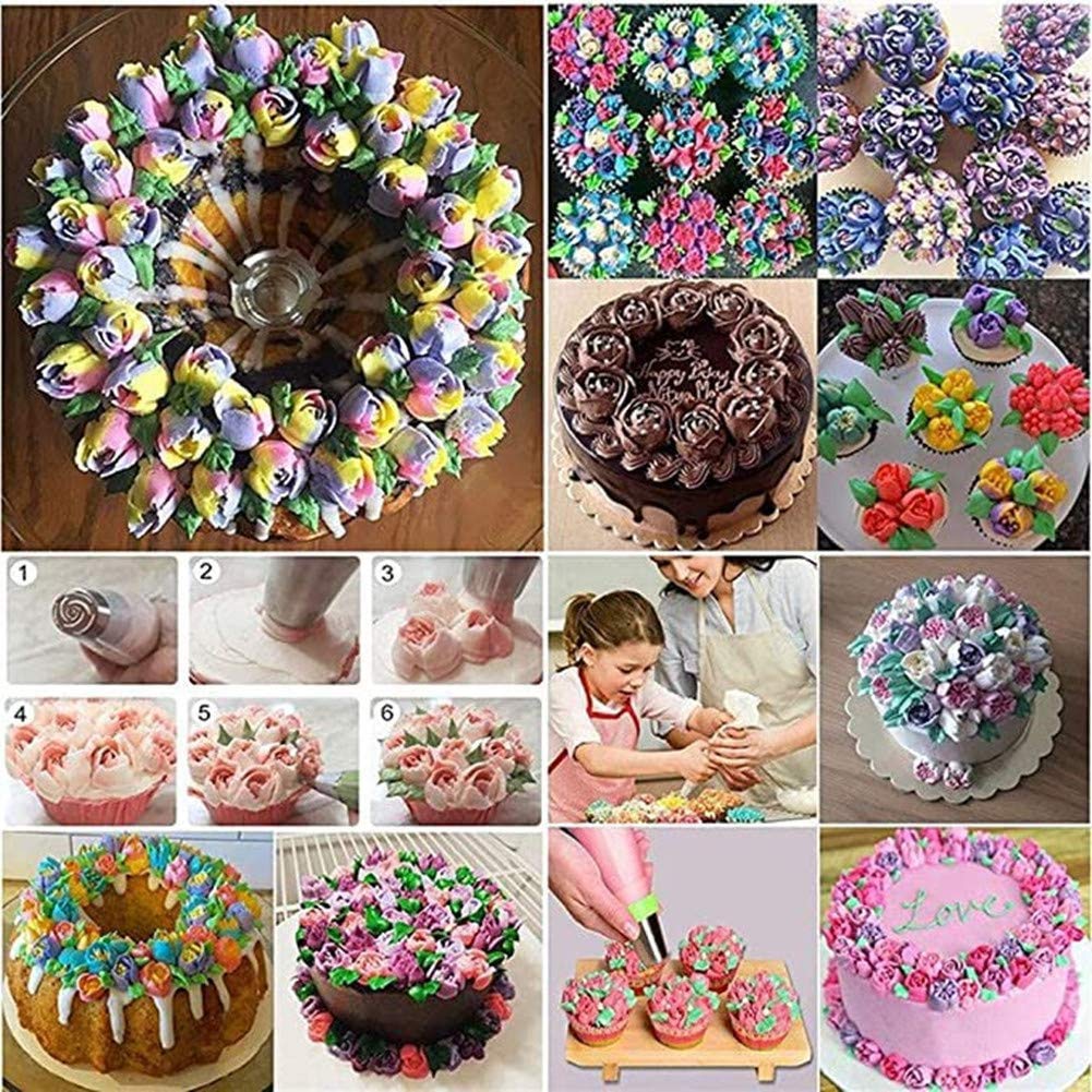 Russische Spritztüllen-Set – 5 Stück Edelstahl, Für Blumen & Blätter Auf Kuchen & Cupcakes