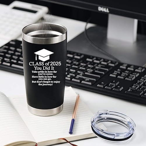 Miniatura 5 de Regalo motivacional de graduación 2025 para él y ella, vaso de acero inoxidable de 20 onzas para automóvil, taza insultada, regalos inspiradores