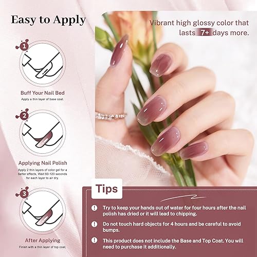 Miniatura 5 de 16.5ml Gel de uñas de color morado brillante - Esmalte de uñas de gran volumen, de secado rápido, de larga duración, brillo duradero, para uñas de