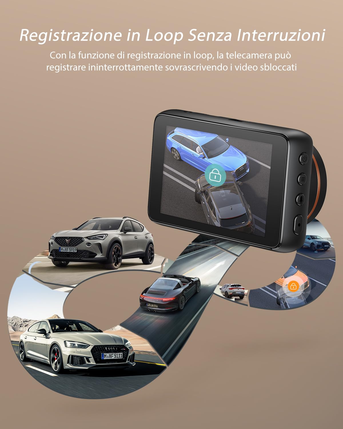 iZEEKER 4K Dash Cam auto, WiFi Dash Cam 2160P Con Scheda SD 32G, Telecamera per Auto con APP, Super Visione Notturna, WDR, 24H Monitor di Parcheggio, Registrazione in Loop, G-sensore
