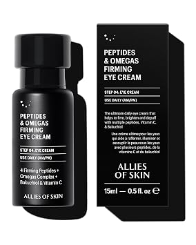Allies of Skin Peptides Firming Eye Cream | Under Eye Moisturizer for Dark Circles & Puffiness | Bakuchiol, Ceramides and Vitamin C for Fine Lines and Under Eye Area | 0.5 oz