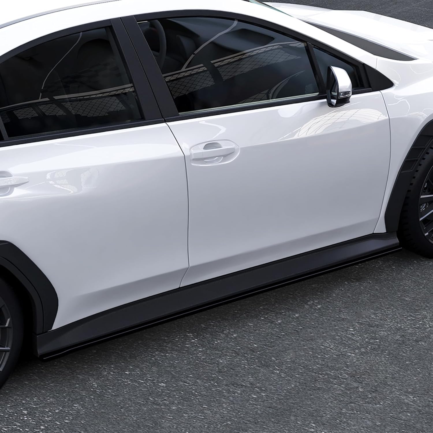 Car Side Skirt Extension For Subaru WRX STI VB 2022-2025 Carbon Look Gloss Black