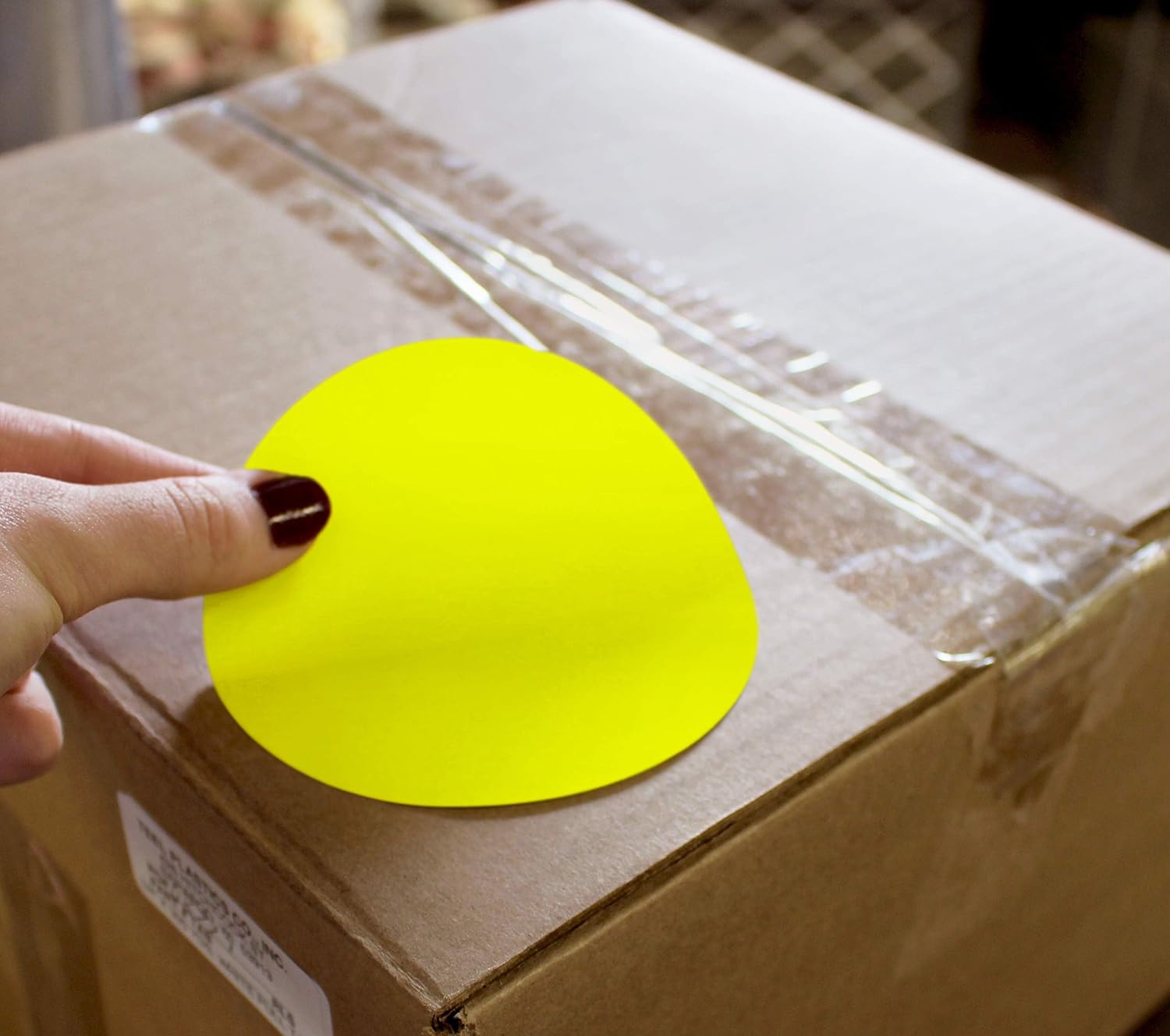 ChromaLabel 4 Inch Round Label Permanent Color Code Dot Stickers, High Visibility for Warehouse Inventory, 250 Labels per Roll, Fluorescent Yellow