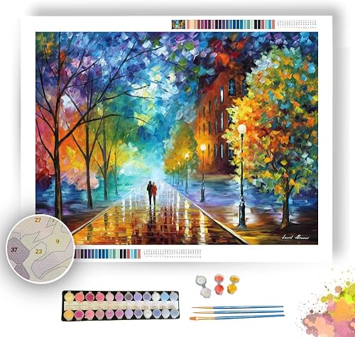afremov The Freshness of Cold - Paint by Numbers Kit by Leonid Painting - Acrylic Paints, Magnifier, and Brushes for Adults and Kids Beginner (30 * 40cm/12 * 16inch No Frame)