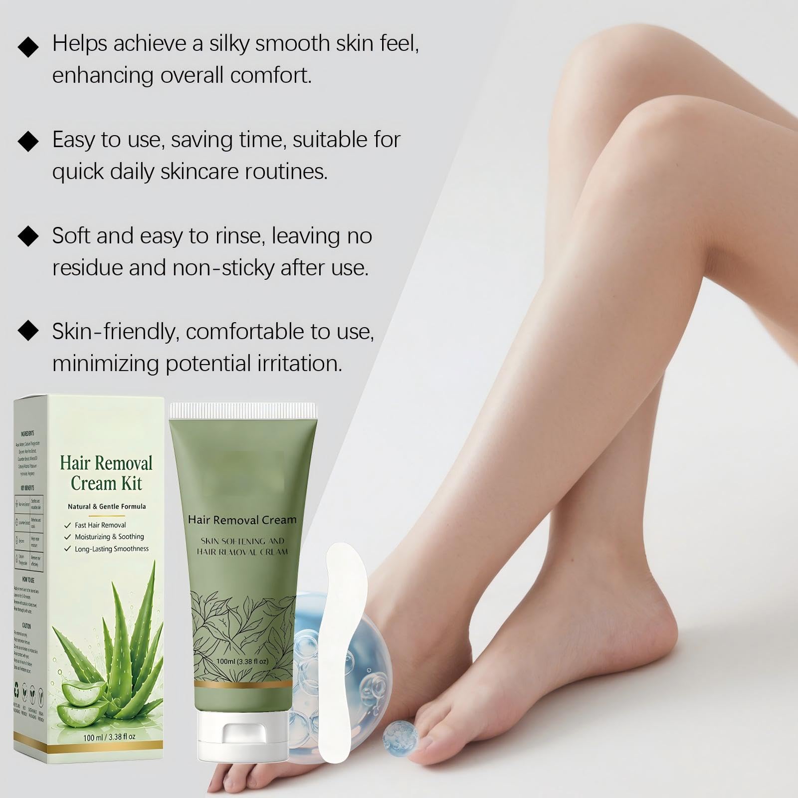 Crema depilatoria uomo donna, depilazione maglia gambe ascelle viso corpo formula botanica morbida idratante depilazione rapida, labbro superiore zona intima, cura pelle molto sensibile (6 pezzi)
