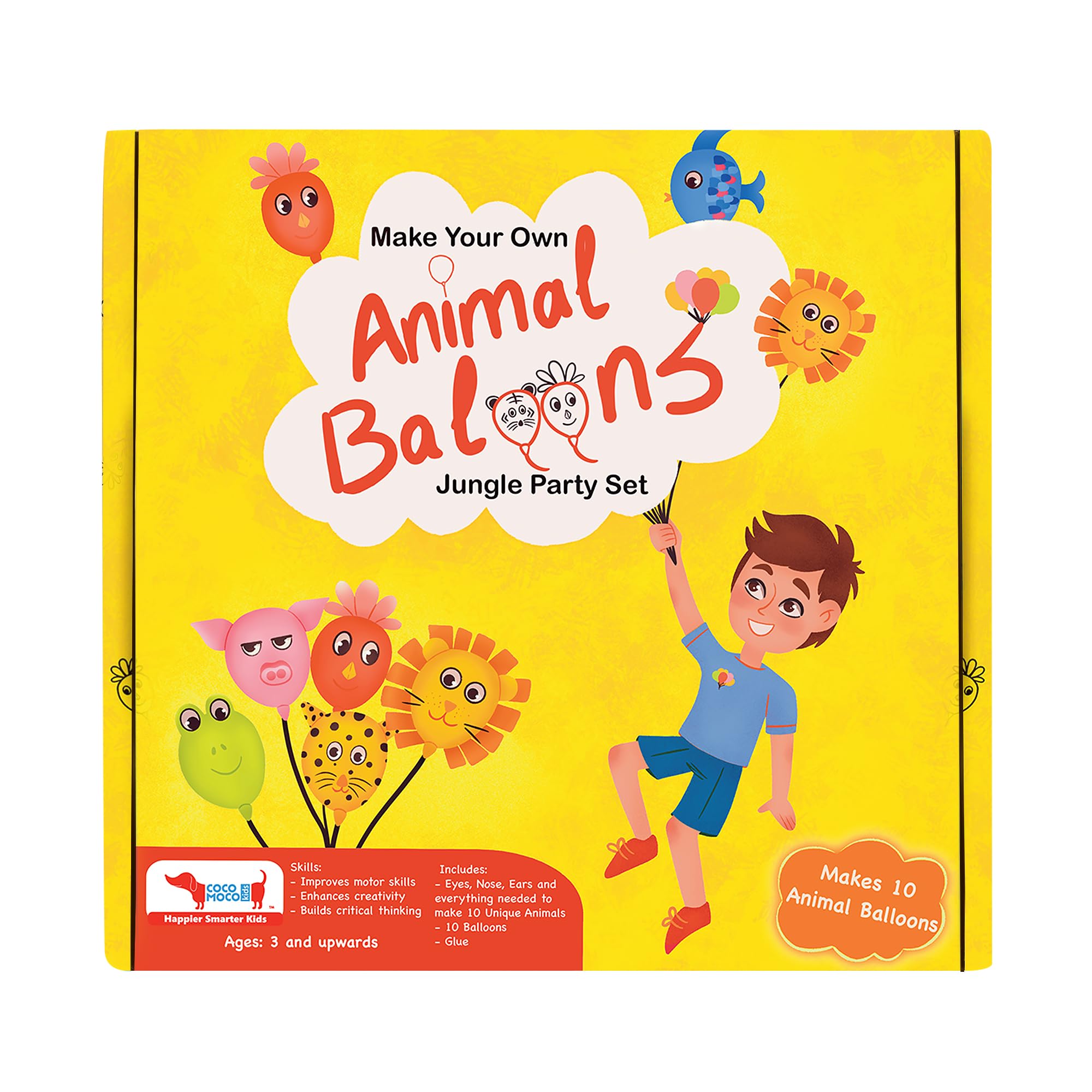 Sponsored Ad - CocoMoco Kids DIY Art and Craft Kit for Kids, Make Your Own Animal Balloons Jungle Party Set, Gift for Girls and Boys, Age 3-8 year old, Create 6 Animal Balloons, Christmas Gifts Return Gift for Kids