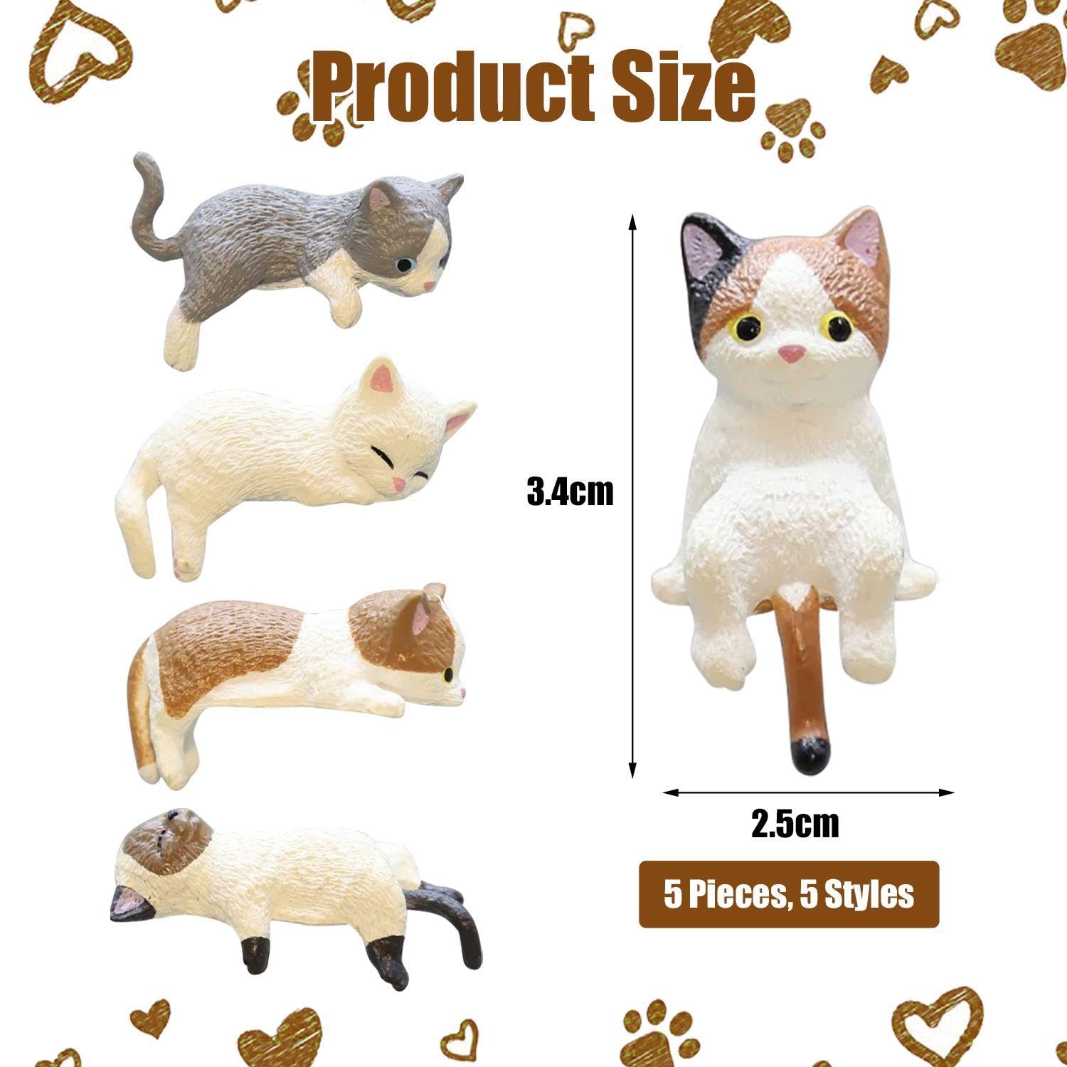 Mini Ornamenti Per Gatti 5 Pezzi, Decorazioni Per Schermi Di Piccole Auto, Ornamenti Per Mini Animali Carini