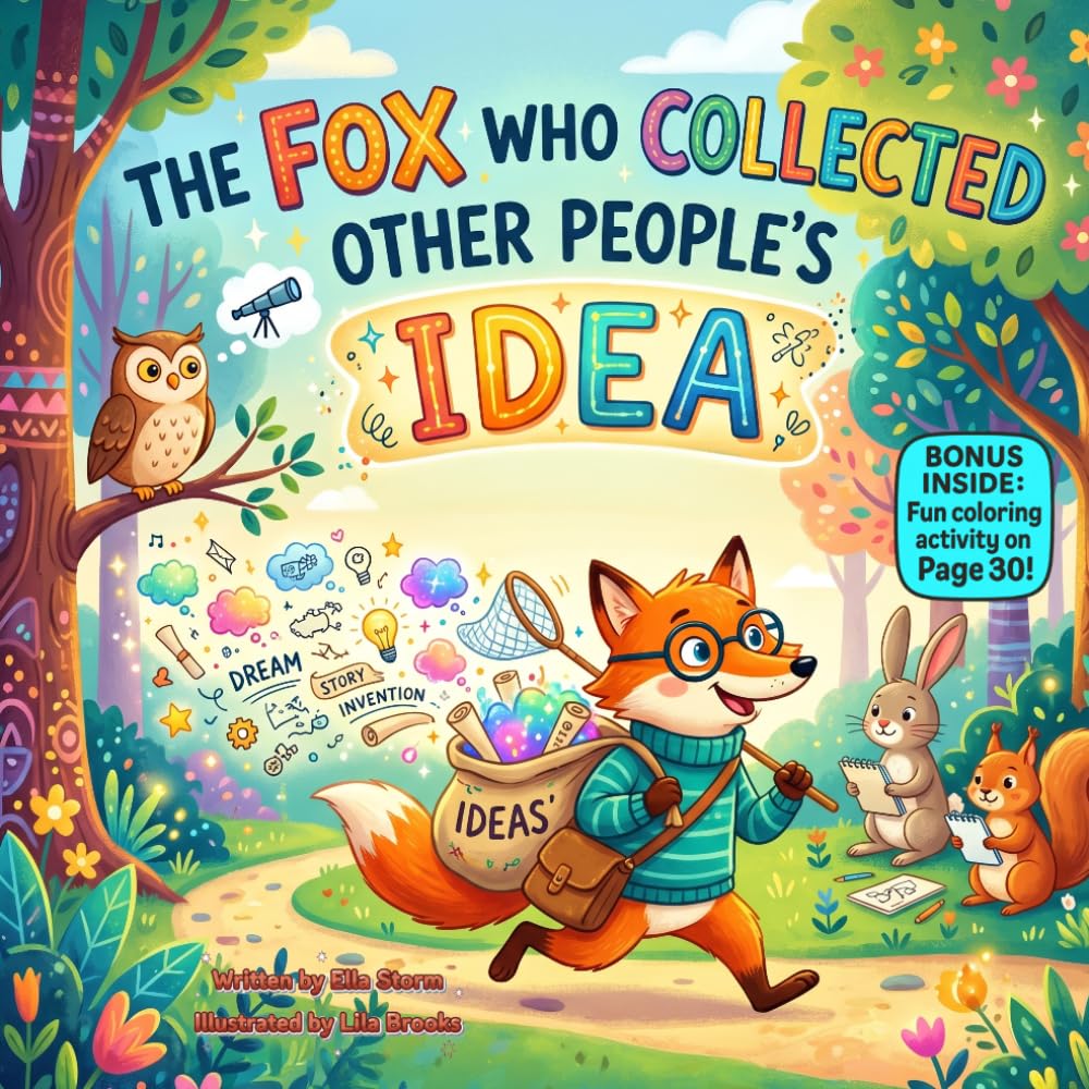 The Fox Who Borrowed Big Ideas: A Funny Rhyming Picture Book About Creativity, Honesty, and Finding Your Own Brilliant Ideas