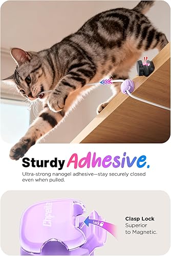 Miniatura 3 de Clips para cables, paquete de 8 organizadores de cables [1 bloqueo y adhesivo más fuerte], clips de cable de resorte, cargador de teléfono