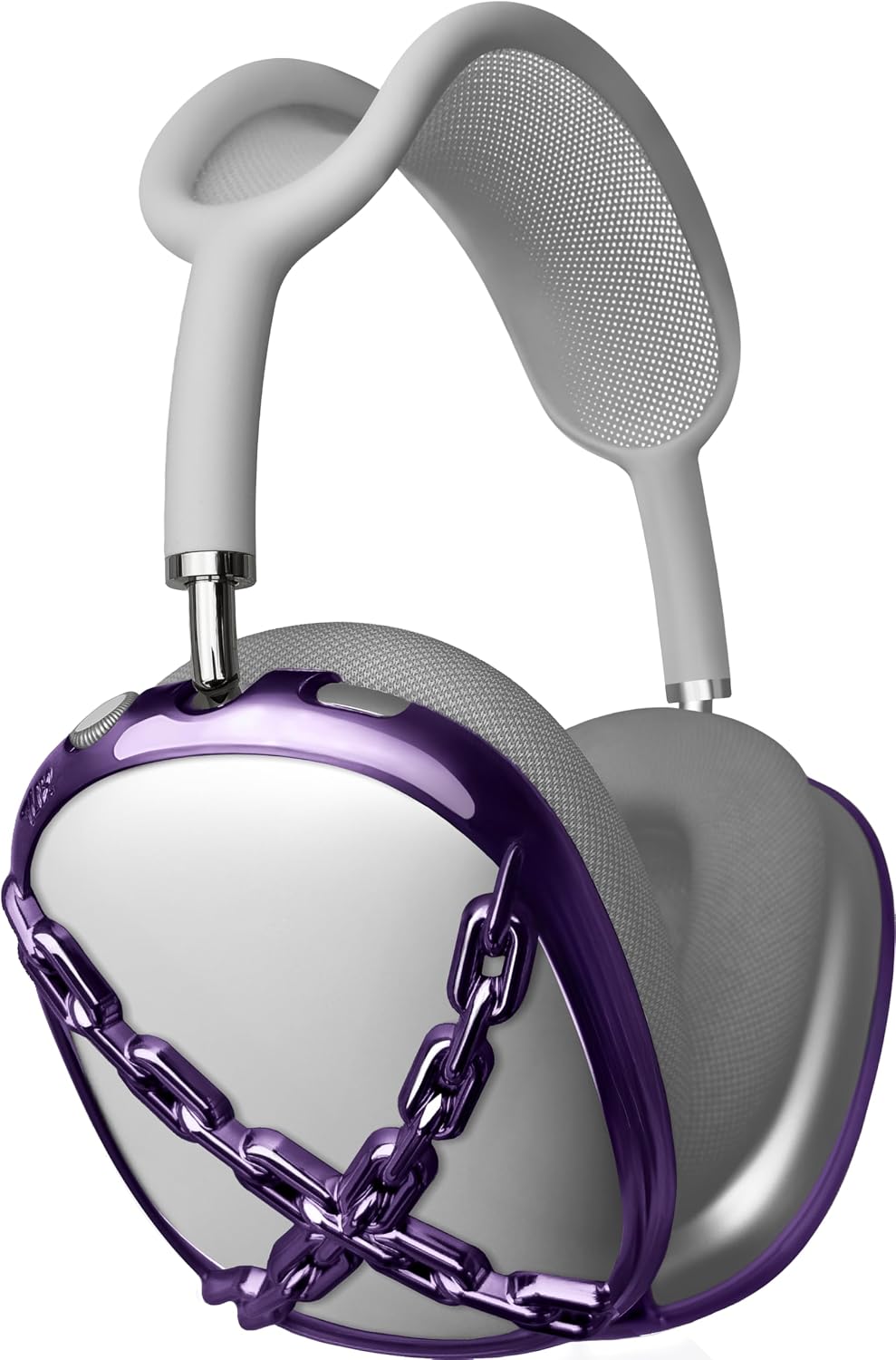 qlix Chain Frames Case for AirPods Max Headphones, Protective Frame Cover, Compatible with Smart Case, USB-C & Lightning (Lavender)