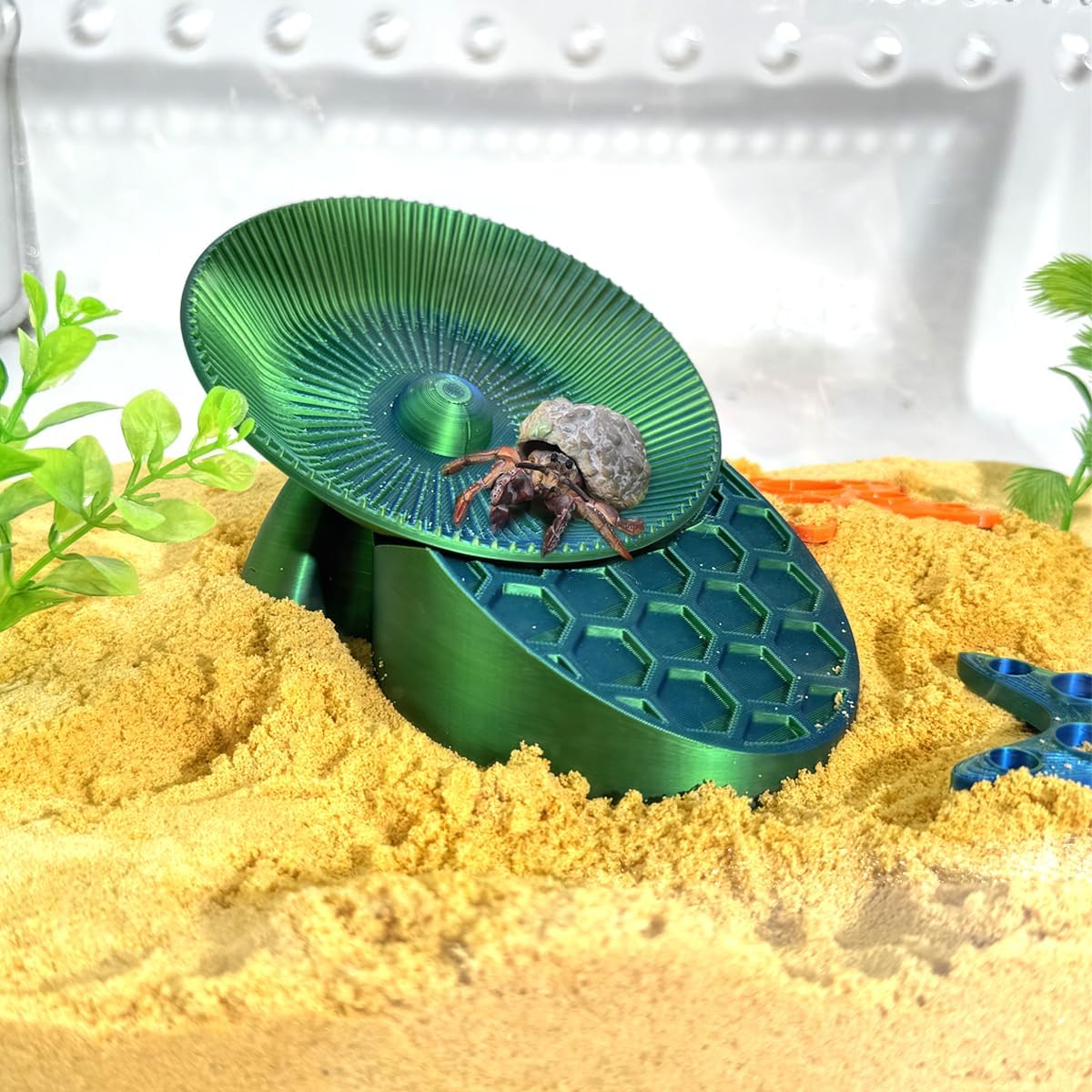 Hermit Crabs Running Wheel Toy with Climbing Platform, Hermit Crab Tank Accessories, for Hermit Crab Hamster Gerbils
