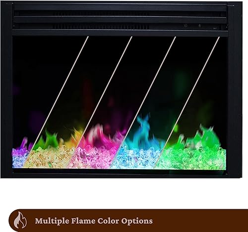 Miniatura 7 de Cambridge Summit CAM6215-1WHTCRS - Soporte de TV eléctrico estilo granja con control remoto, inserto de cristal profundo mejorado con luces LED que