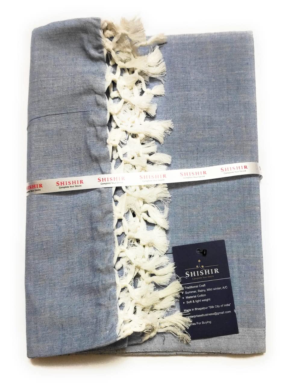 SHISHIR Organic Cotton Silky Soft Bhagalpuri Dull Chadar Lite/Blanket & Duvet (52 * 94 inch) Single chadar 1