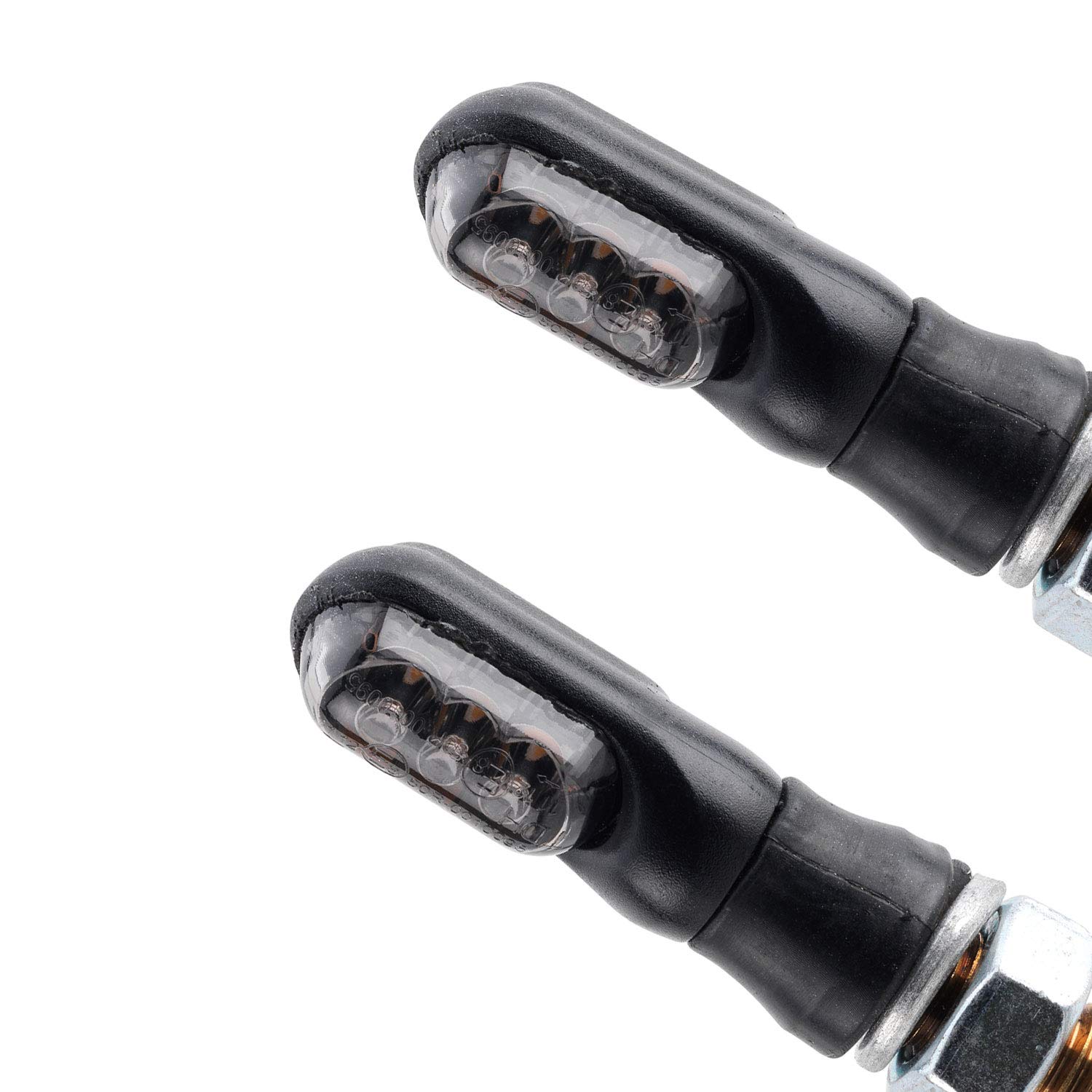 Germany Motorsports Motorrad LED Mini Blinker Spark schwarz smoke getönt Miniblinker e-geprüft vorne hinten 12V (2 Paar)