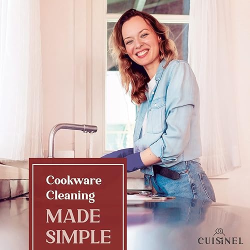 Miniatura 7 de Limpiador de correo de cadena de hierro fundido + cepillo de limpieza + raspadores de sartén y parrilla, el kit definitivo de limpiador de sartén y