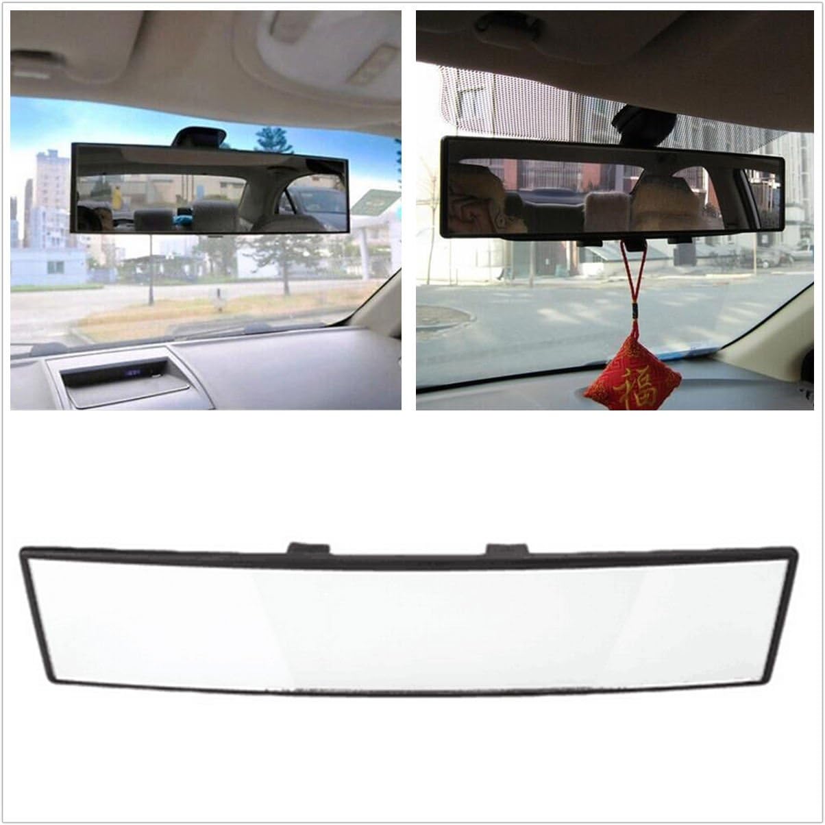 Car 300mm 12" Wide Curve Convex Clip On Rear View Mirror For Car SUV Van Truck
