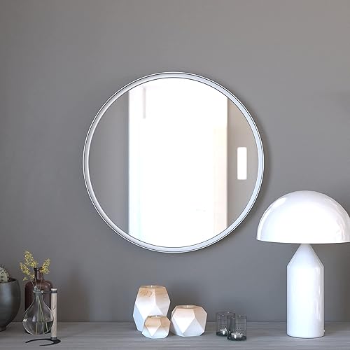 Miniatura 6 de Merrick Lane Mónaco - Espejo redondo para colgar en la pared, marco profundo, para baño, tocador, entrada, comedor y sala de estar, redondo de 27.5