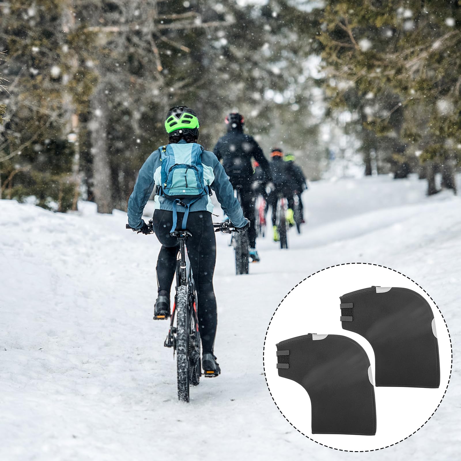 Gosknor Guanti da Manubrio per Bici, Guanti Invernali da Bici Impermeabili Antivento Guanti da Bici per Manubrio Caldi Guanti da Manubrio per Mountain Bike Guanti Invernali da Bici in Neoprene