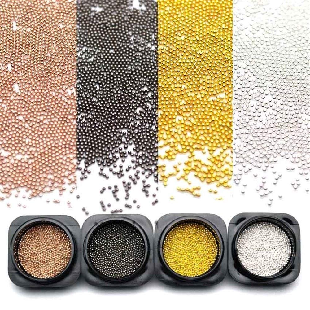 Sparkly 0.8mm 3d Metal Micro Beads Stainless Steel For Nails Accessories Gold Nail Beads Micro Nail Art Decorations Studs (Color : Rose Gold)