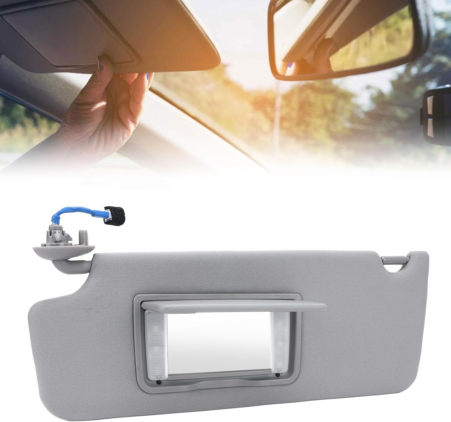 Sun Visor for Car Left Right Driver Side, Car Sun Visor Replacement with Vanity Mirror for 2017 to 2022, Automotive Sunvisor Extension Shade Replacement, Auto Accessories (Left)