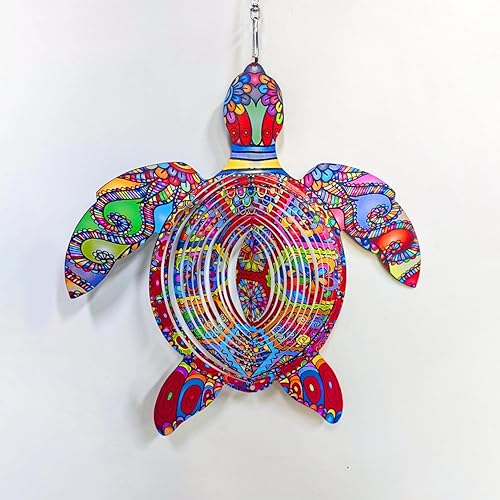 Molinillo de viento de tortuga, giratorio de viento de tortuga colgante para patio y jardín, regalo único, giratorio de viento colgante 3D al aire