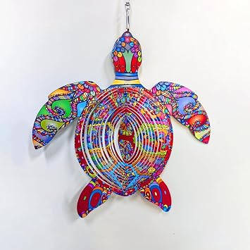 Turtle Wind Spinner, Turtle Wind Spinner Hanging for Yard and Garden, Unique Gift Wind Spinner, 3D Hanging Wind Spinner Outdoor, Turtle Spinner Hanging for Garden Turtle