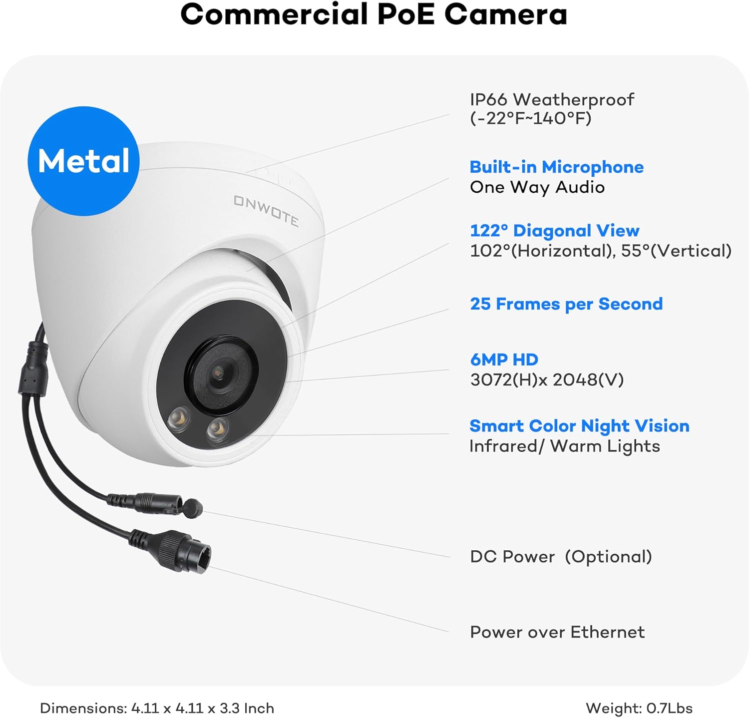 ONWOTE 64 Channel Security Camera System, 64CH 12MP NVR 16TB Commercial Raid, 2 HDMI Outputs Split Screen Display, 40Pcs 6MP 122° View PoE IP Cameras, Color Night Vision, 8pcs Plug-in HDD Support 80TB