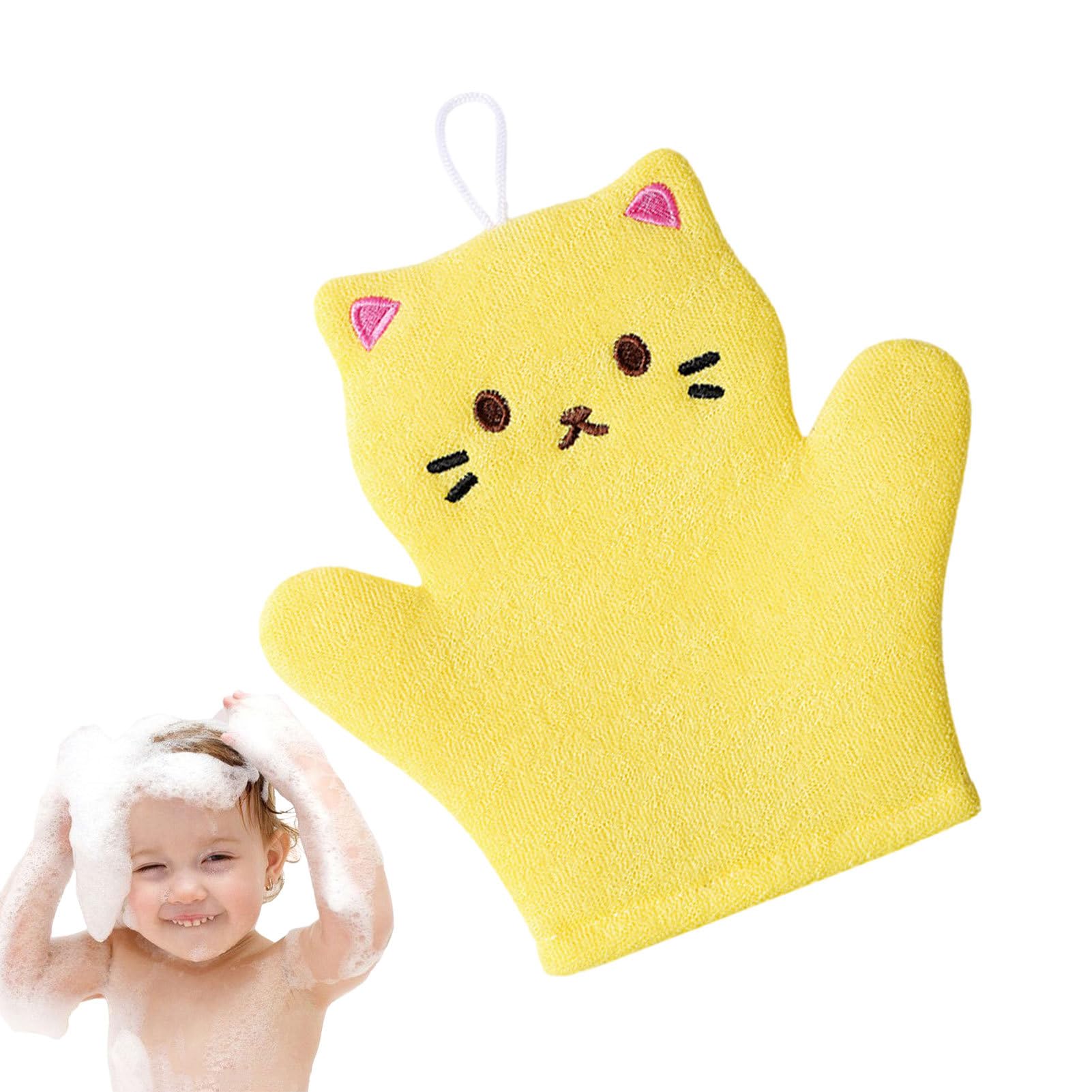 Bath Scrub Gloves Kids - Kids Bath Mitt Washcloths Gloves | ToddlerBody Bath Brush, Kids Bath Mitt Washcloths Gloves Bathing Shower Mittens for Early Stage Development Veeteah