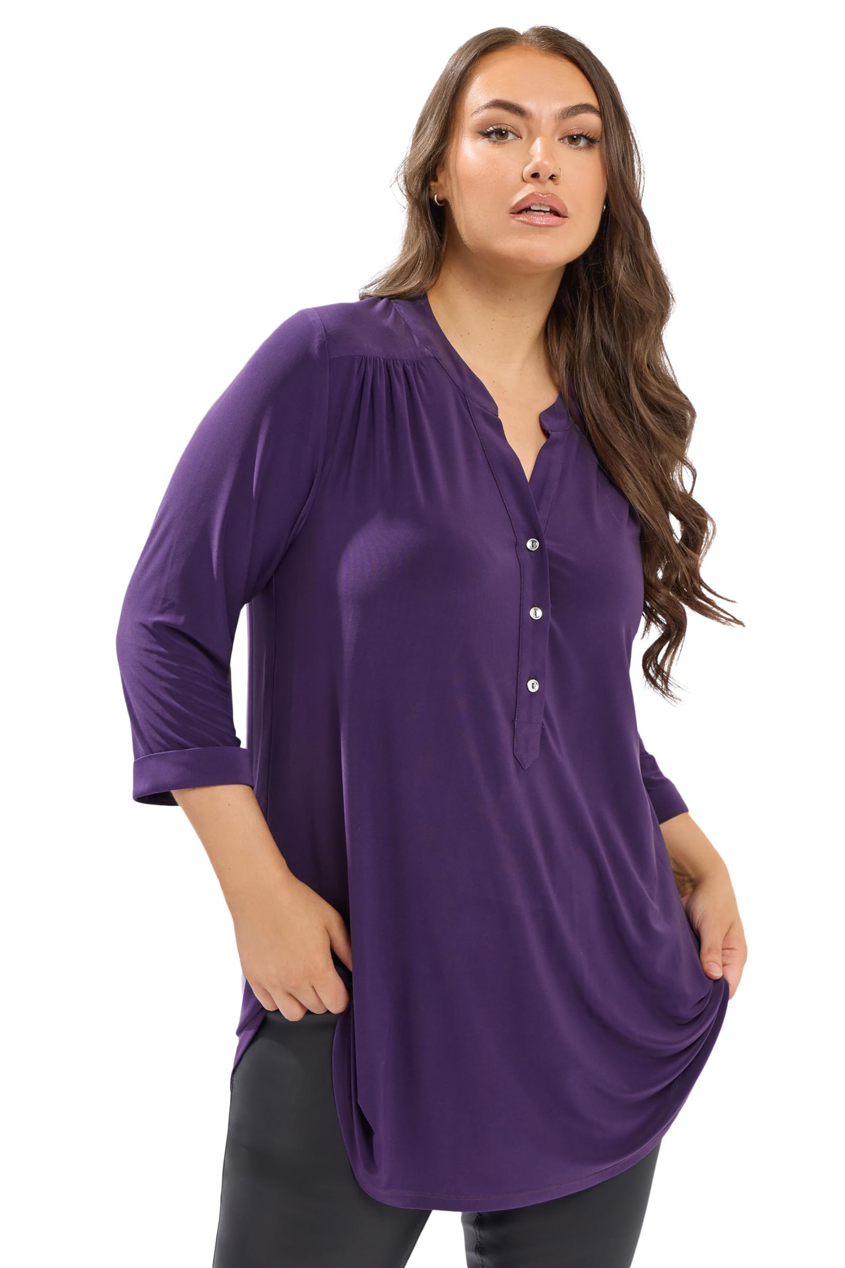 Yours Women's Shirt Size 22-24 Purple