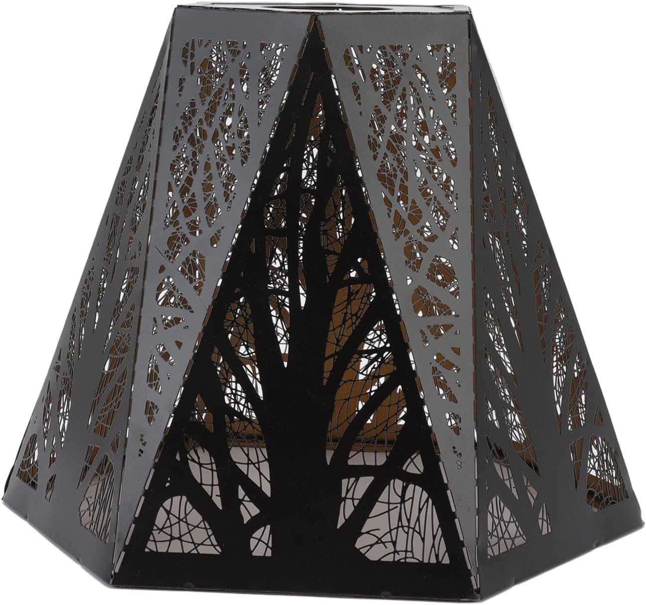 Lamp Shades, Modern Style Metal Lampshade with Forest Pattern for Chandelier Table Floor Wall Lamp, Detachable Lamp Cover Intrusive Installation for E27 E26 Lamp Holder for Living Room Bedroom