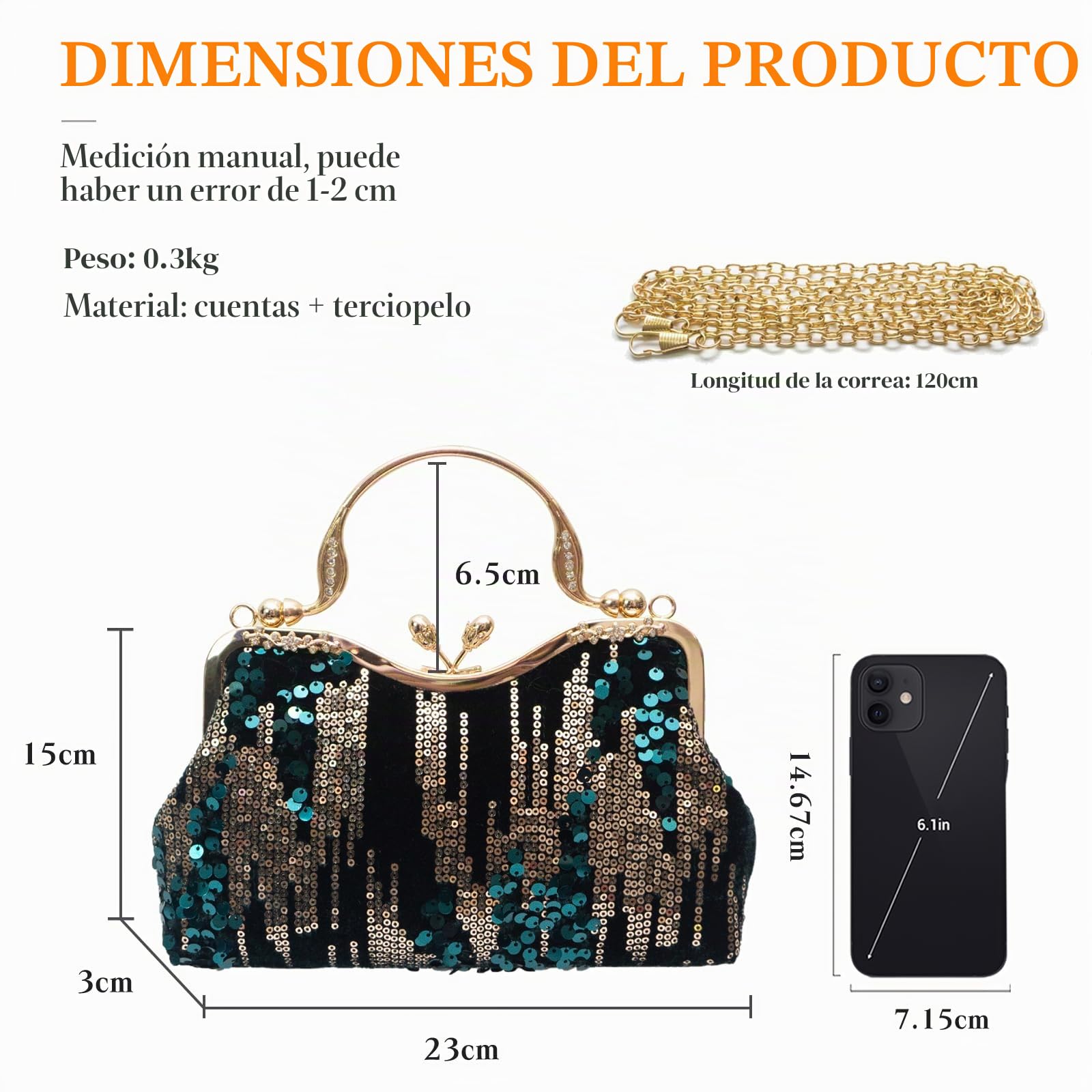 CORIOS Bolsa de Noche de Lentejuelas para Mujer Elegante Terciopelo Bolso de Fiesta Diamantes de Imitación Clutch Bolso de Boda Bolsa de Cadena Pequeña Lujoso Bolso de Mano Bolso de Hombro