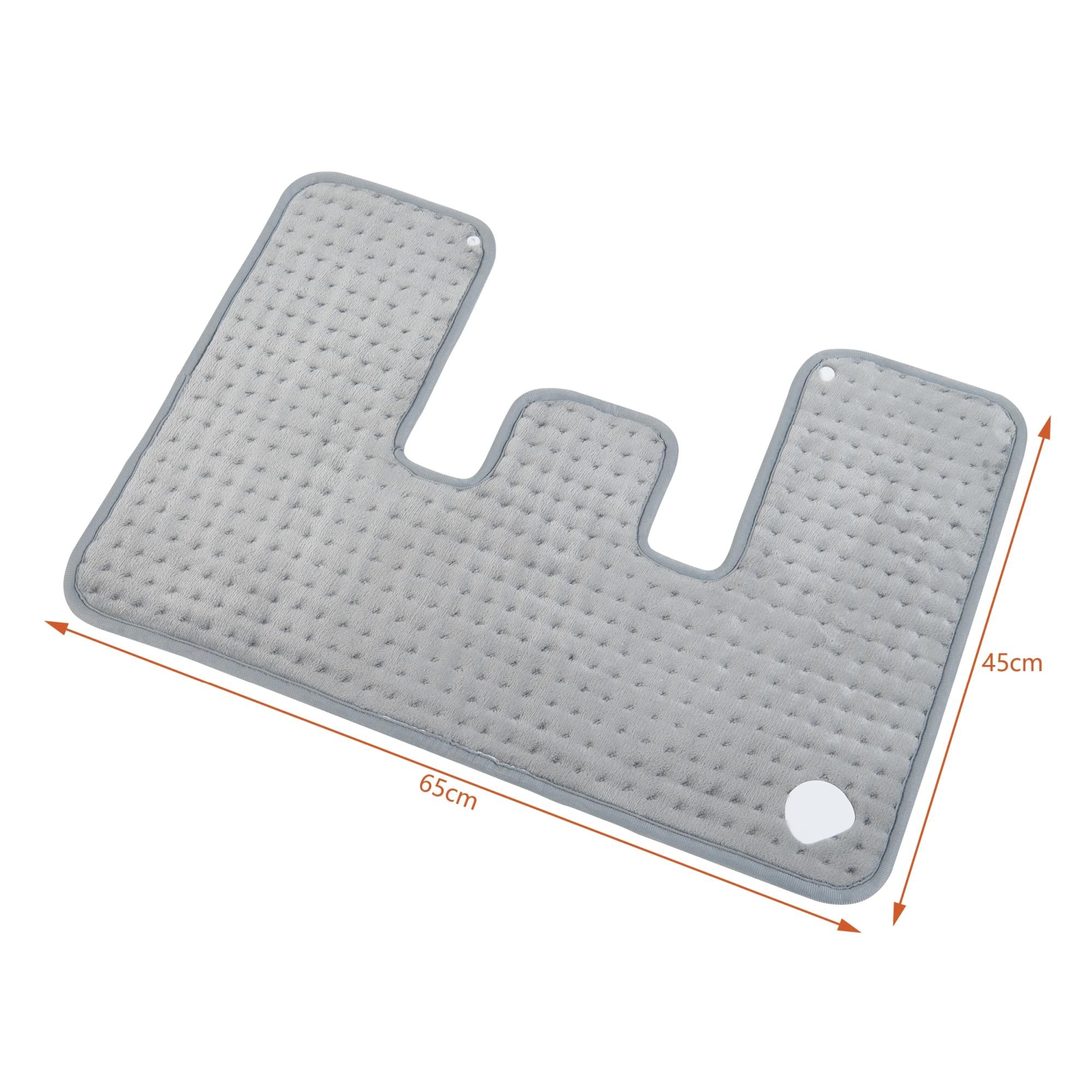 [en.casa] Almohadilla Eléctrica para Cuello Espalda Almohada Térmica Apagado Automático Lavable Temperatura Regulable 4 Niveles de Calor Vlies 100W 65 x 45 cm - Gris