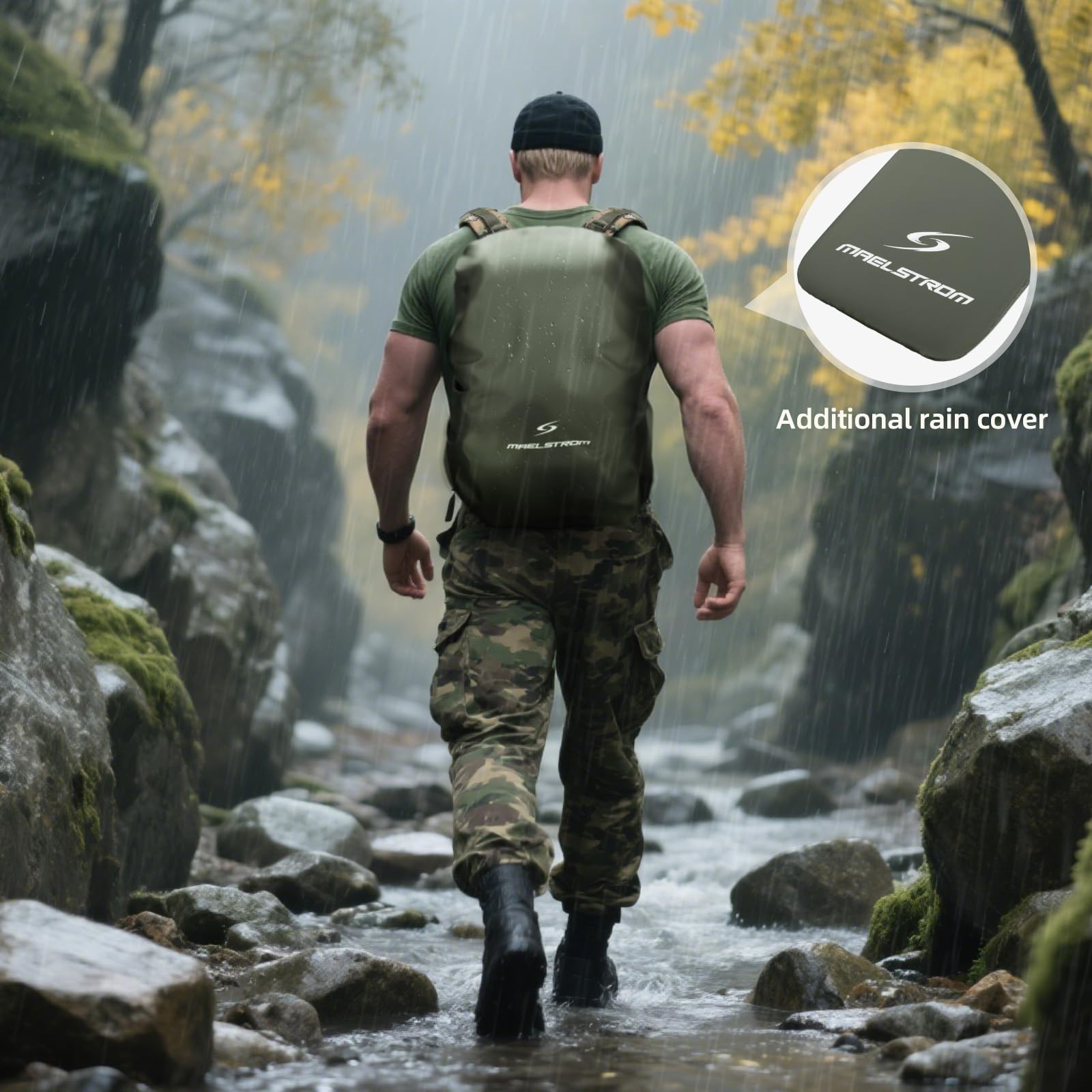 Maelstrom Jagdrucksack, Camouflage-Grün, Größe L
