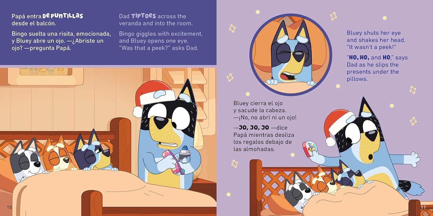 Bluey: Christmas Eve with Veranda Santa/Nochebuena con el Balcón de Santa (Bilingual English-Spanish Edition)      Paperback – Picture Book, October 3, 2023