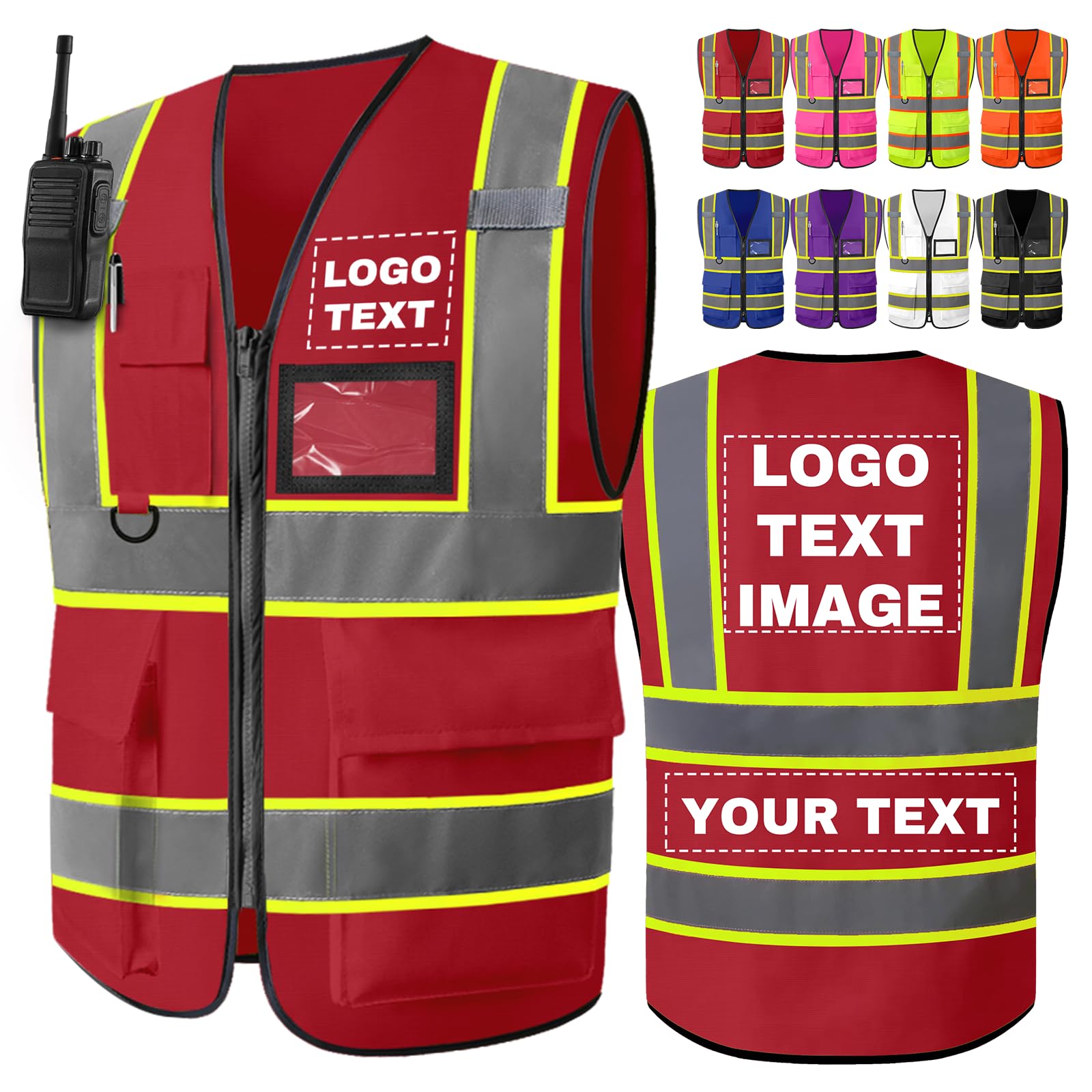 Custom Safety Vest Personalized High Visibility Reflective Vests Two Tone 2 Hi Vis Work Vest with Logo Construction Workwear