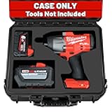 Case for Milwaukee M18 Impact and Torque Wrench - Waterproof Hard Tool Box for Milwaukee Set, Power Tool Combo Kit Bag for 18V 20V 2/1 3/4 3/8 Cordless Torque Wrenches/Battery (Case Only)