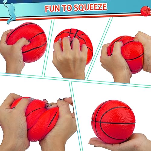 Miniatura 2 de Juego de mini pelotas de baloncesto de espuma de 5 pulgadas para interiores, baloncesto suave y blando de levantamiento lento, pelotas de playa para