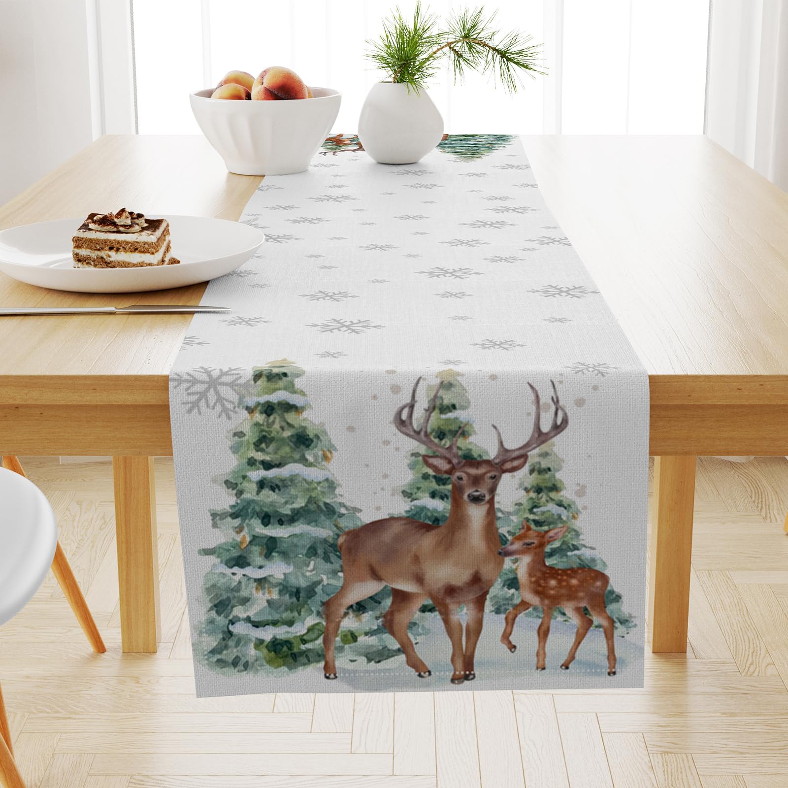 Artoid Mode Weihnachten Tischläufer - 40x140cm Winter Design Mit Hirschen