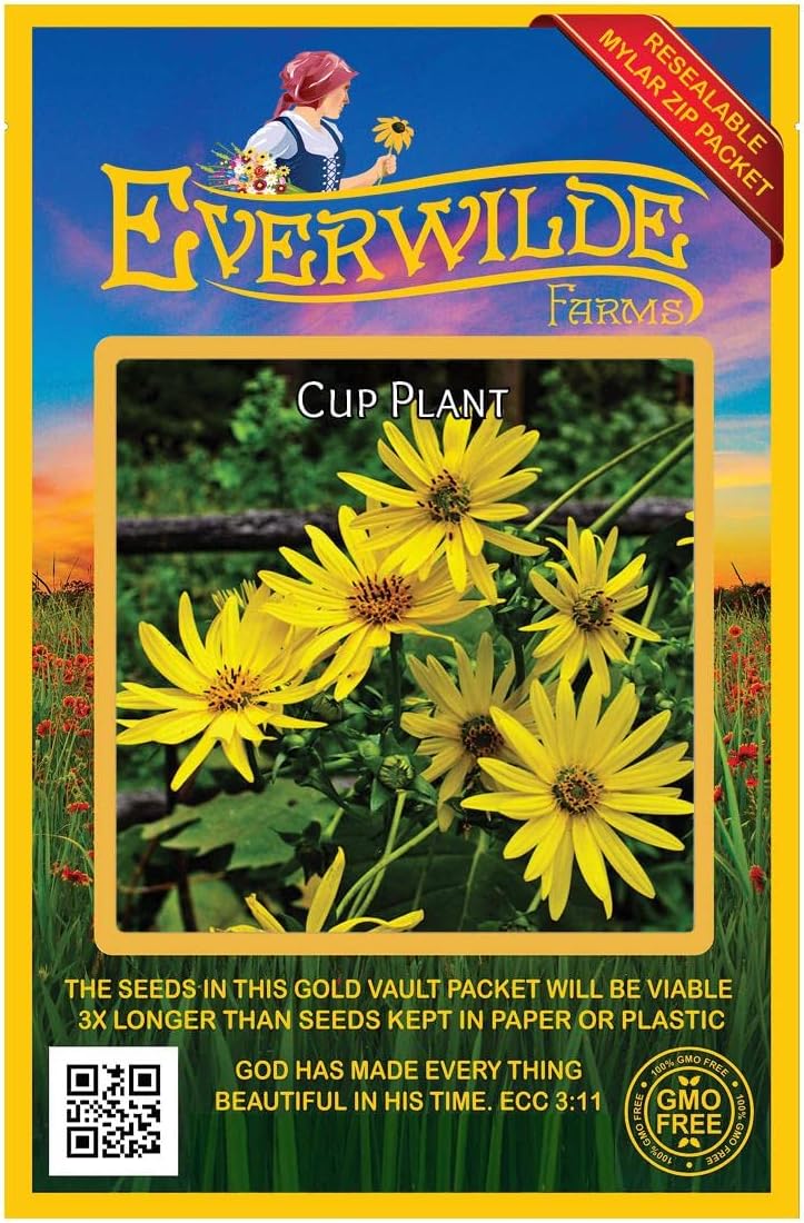 Everwilde Farms - 1/4 Lb Cup Plant Native Wildflower Seeds - Gold Vault