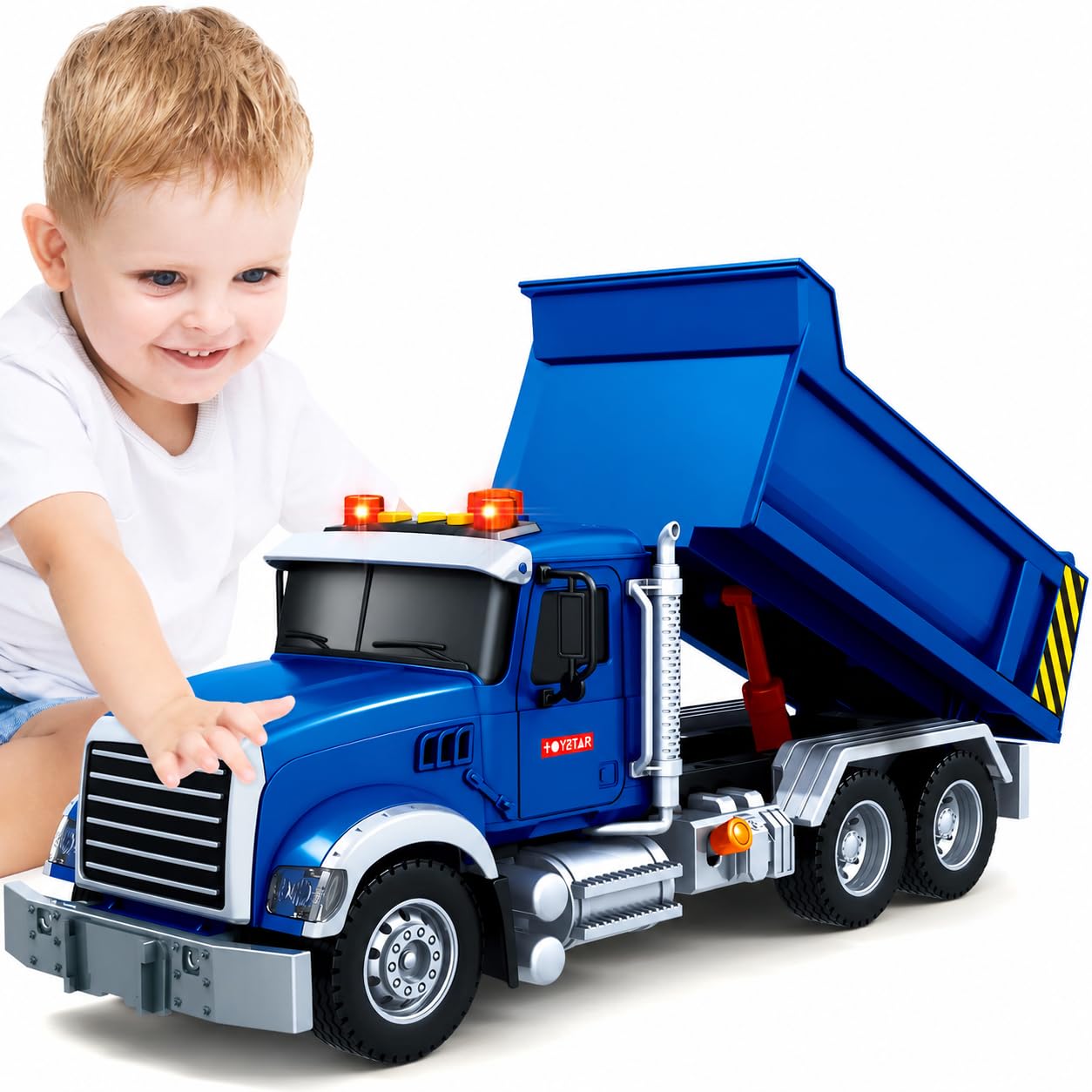 Large Dump Truck Toy for 3 4 5 Year Old Boy, Truck Toy with Sound and Light