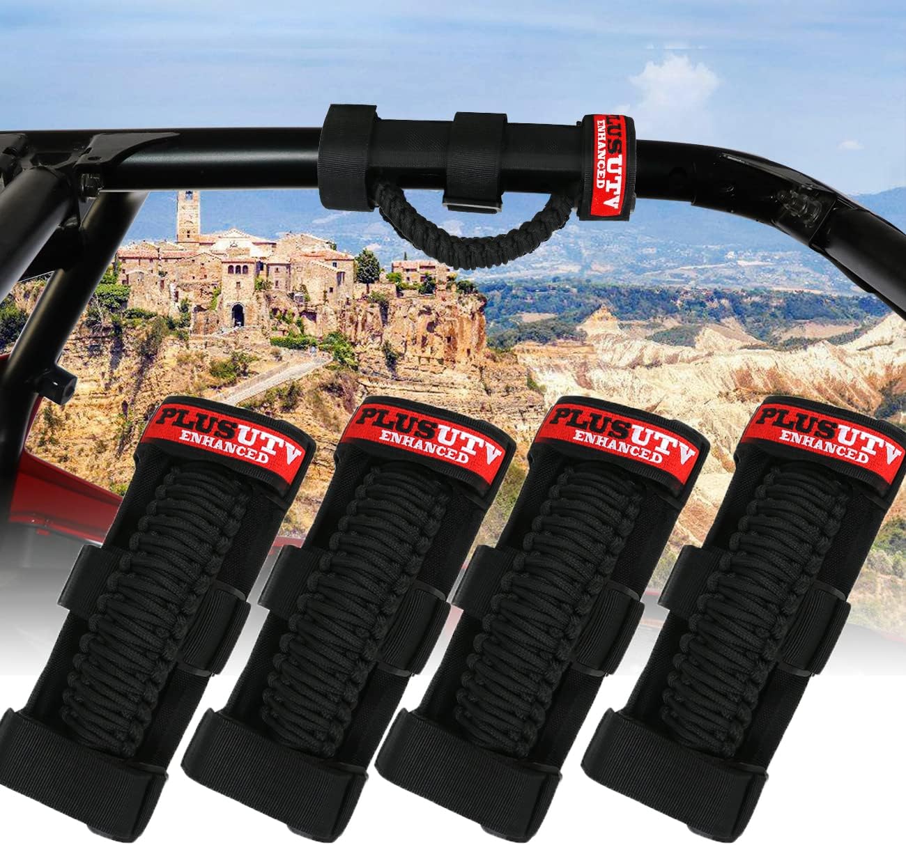 PLUSUTV Roll Bar Grab Handles Grip for UTV ATV Polaris