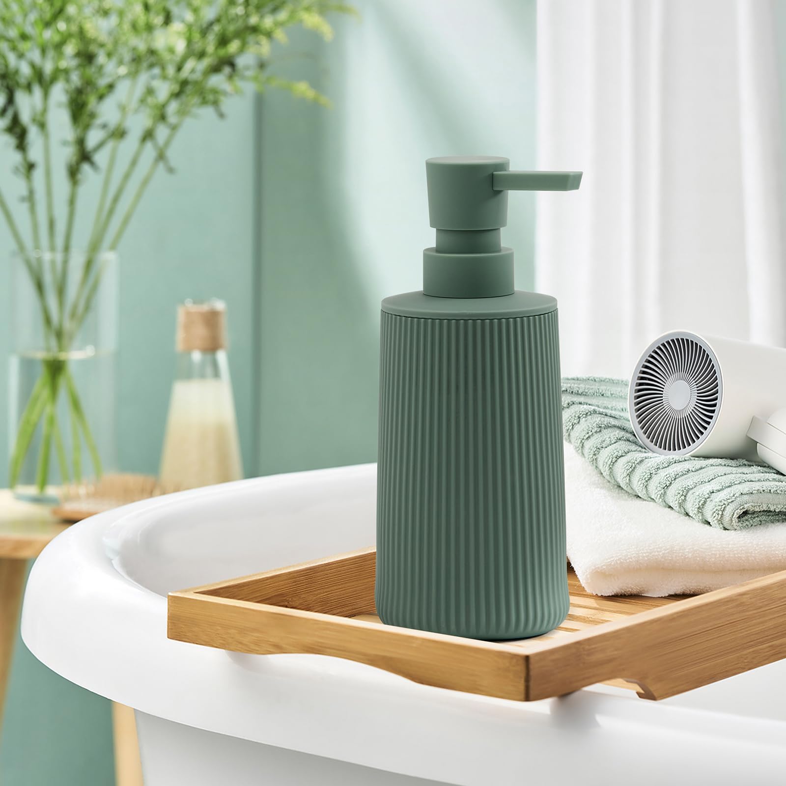 Hand Soap Dispenser, Green Soap Dispenser Bathroom, Refillable Washing up Liquid Soap Dispenser Kitchen (Green) - Image 2