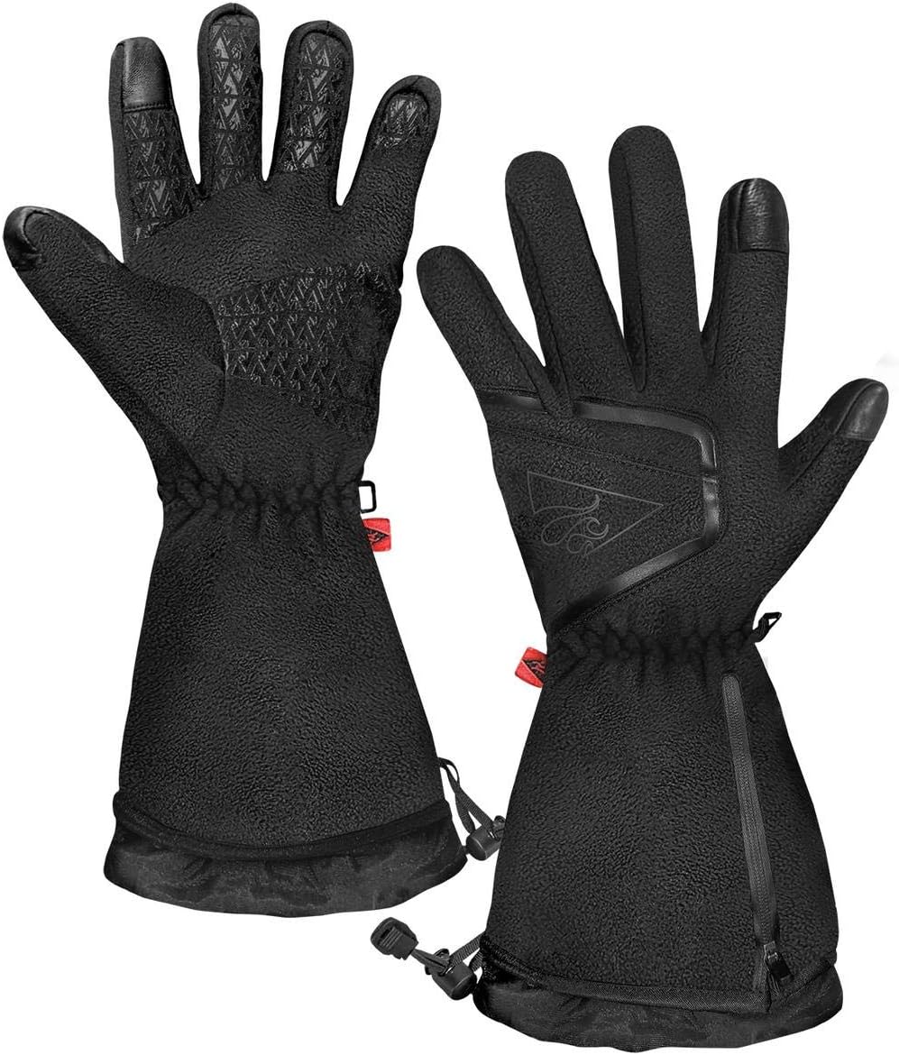 ActionHeat 2.0 単3電池加熱手袋 女性用 タッチスクリーン加熱フリースグローブ 冬 アウトドア ウォーキング