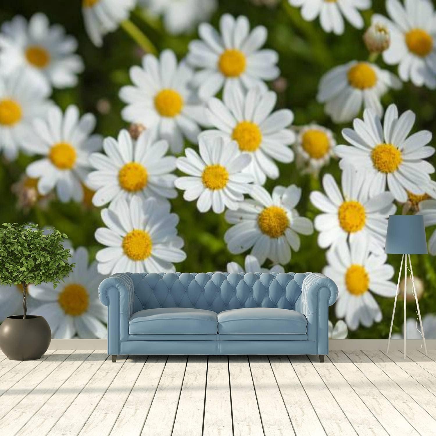 Papier peint floral 3D géant pour relooker un mur sans colle