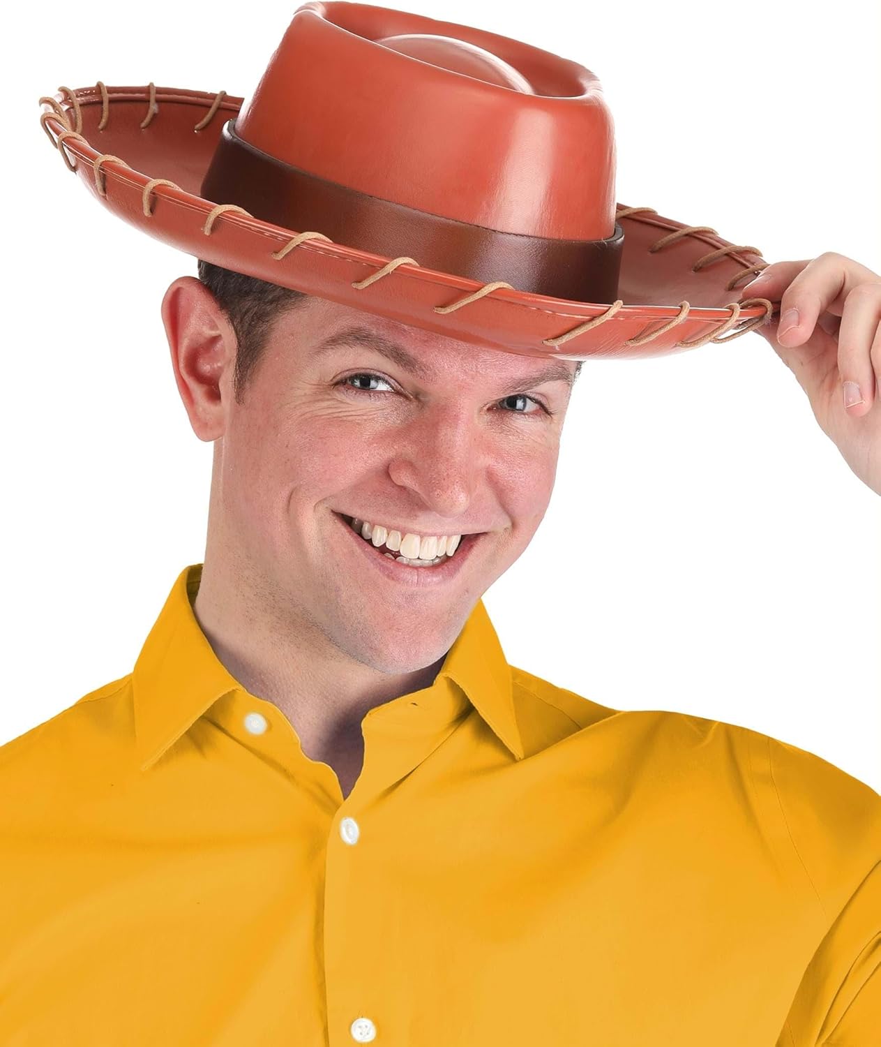 Disney Toy Story Premium Adult Woody Hat - PVC Cowboy Hat with Embroidered Details, One Size Fits Most